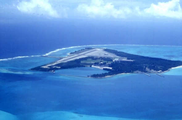 Navy base on Sand Island, Midway Atoll.