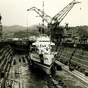 USCGC Winnebago in drydock.