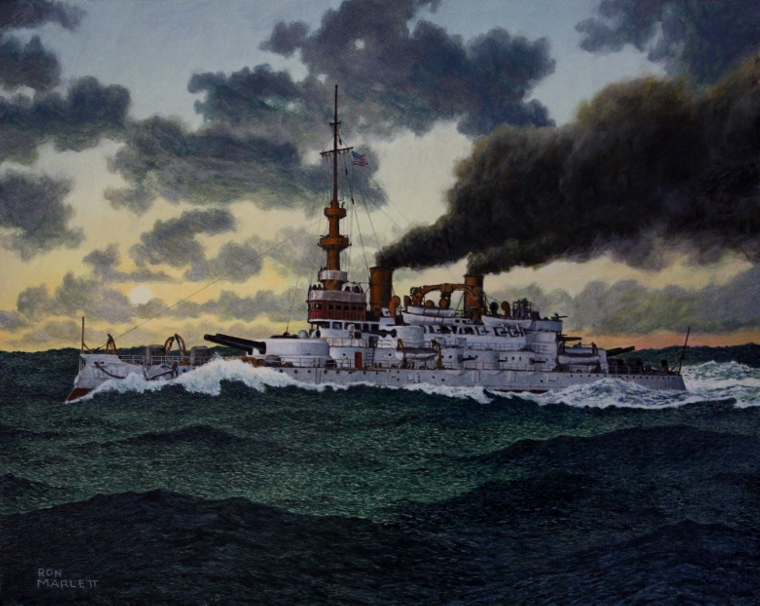 USS Oregon by Ron Marlett.