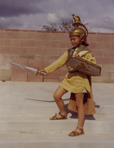 Ron Marlett's younger brother Rich dressed as a Roman soldier.