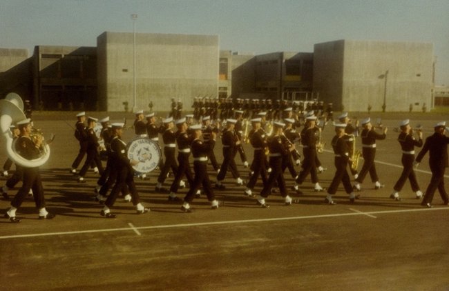 Ron Marlett in the Coast Guard Marching Band.