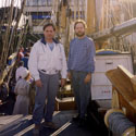 Ron Marlett and his brother Rich onboard the Lady Washington.