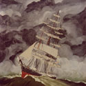 Ron Marlett's painting of a clipper ship.
