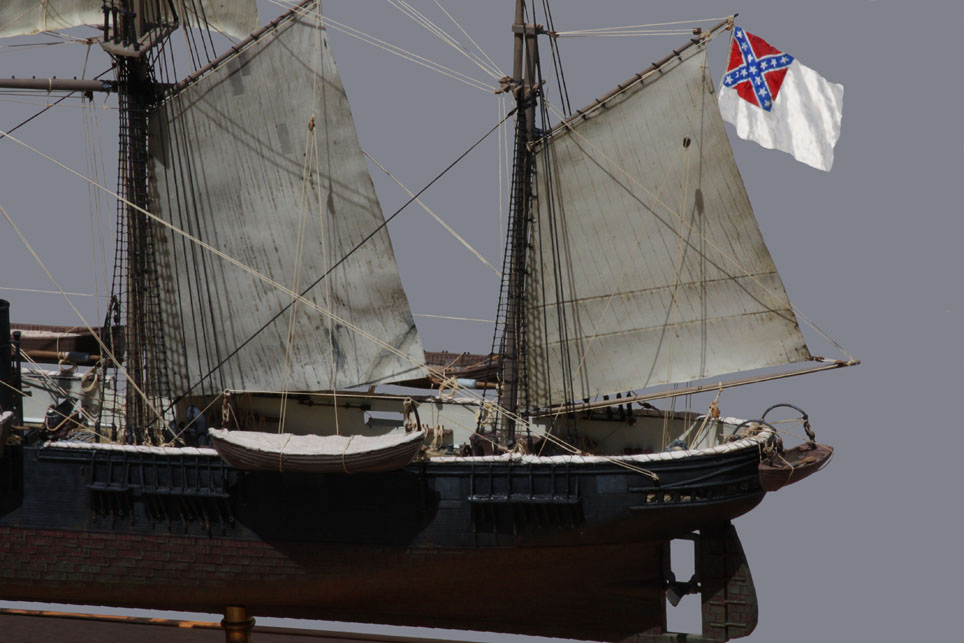 Detail from Ron Marlett's model of the CSS Alabama.