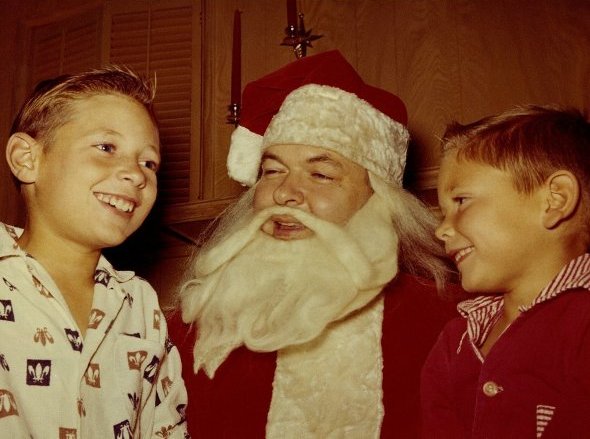 Ron Marlett celebrating Christmas with his father and brother.