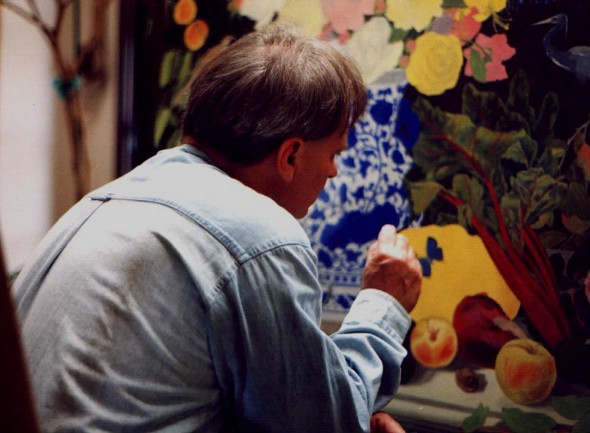 Ron Marlett working in his studio.