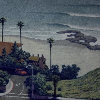 Detail from Ron Marlett's painting Bluff Drive.