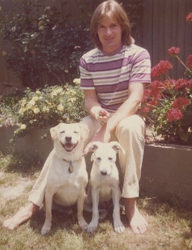 Ron Marlett with the family dogs in Westlake Village.