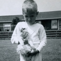 Ron Marlett with Tuffy the cat.