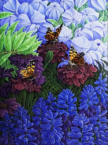 Ron Marlett's painting of three butterflies,