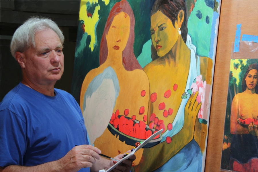 Ron Marlett working in his Tustin studio.