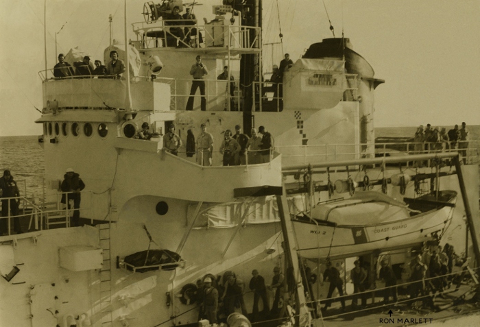 Ron Marlett onboard the USCGC Winnebago.