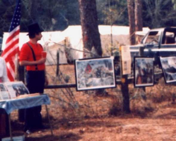 Ron Marlett's brother Rob selling Ron's military prints.