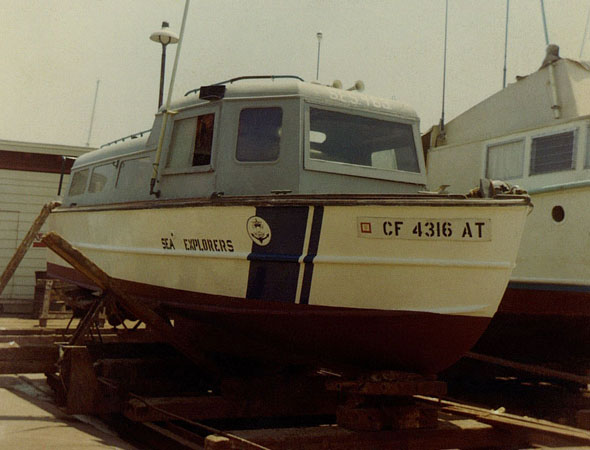 Ron Marlett's Sea Scout Ship SSS Sea Wolf in dry dock.