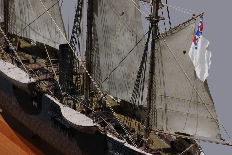 Detail of Ron Marlett's model CSS Alabama.