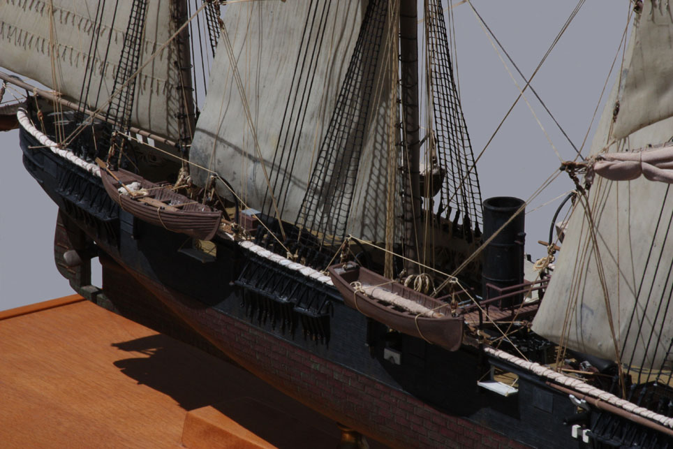 Detail of Ron Marlett's model CSS Alabama.