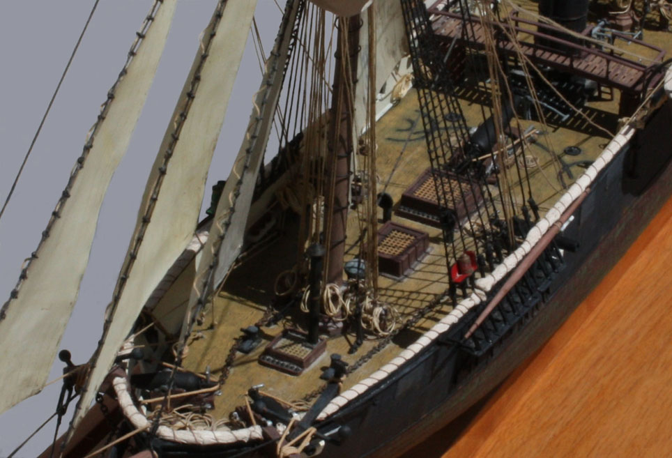 Detail of Ron Marlett's model CSS Alabama.